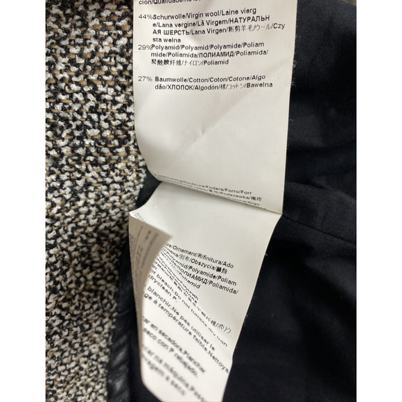 BOSS HUGO BOSS Jasila Jacket Blazer Tweed Zip Front Flap Pockets Lined Wool 12 L - Picture 7 of 7